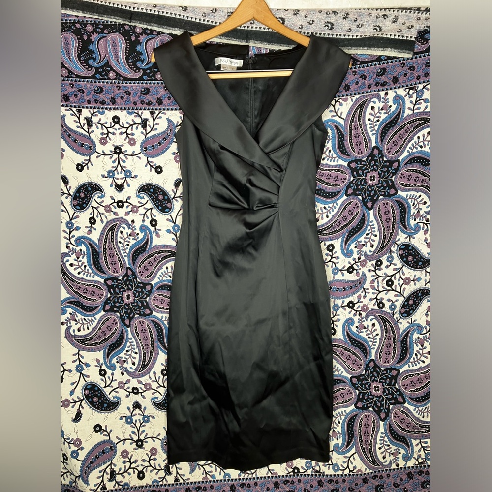 Kay Unger VTG satin twist cocktail dress - Picture 1 of 5